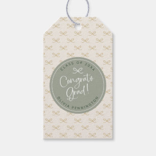 Personalisiert Sage Green Bow Girly Abschluss Geschenkanhänger