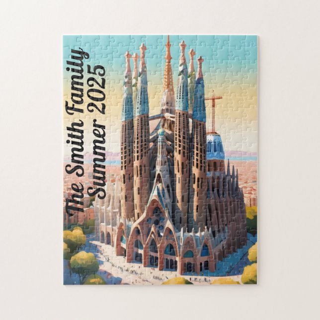 Personalisiert Sagrada Familia Puzzle (Vertikal)