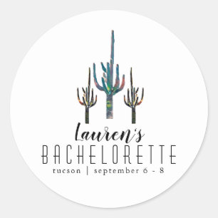 Personalisiert Saguaro Cactus Bachelorette Runder Aufkleber