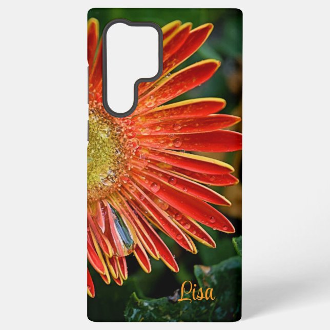Personalisiert Samsung Case - Orange Gerbera Daisy Samsung Galaxy Hülle (Rückseite)