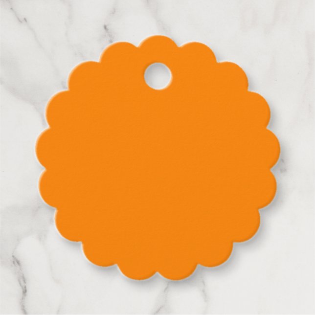 Personalisiert Scallope Neon Orange Geschenkanhänger (Vorderseite)
