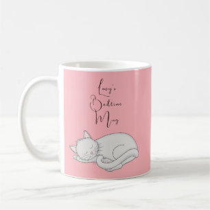 Personalisiert Schlafkatze Schlafen Tasse in Rosa