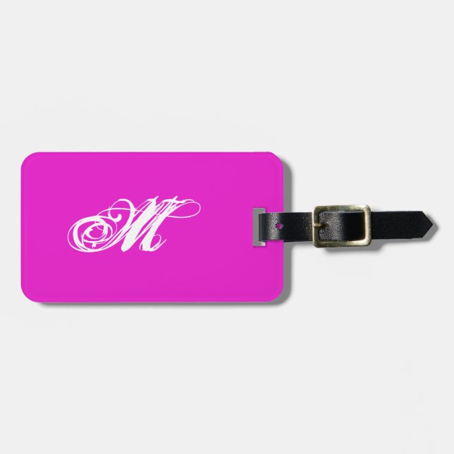 Personalisiert Schlichtes Rosa Gepäckanhänger (Vorderseite horizontal)