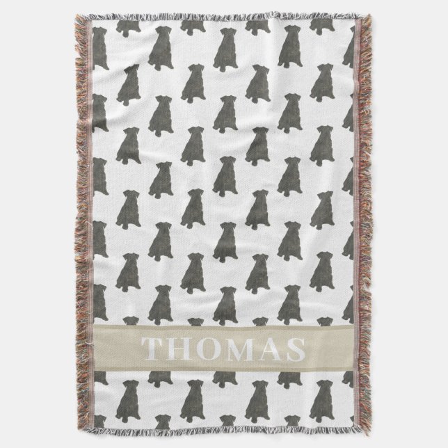 Personalisiert Schnauzer (schwarz) Decke (Vorderseite Vertikal)