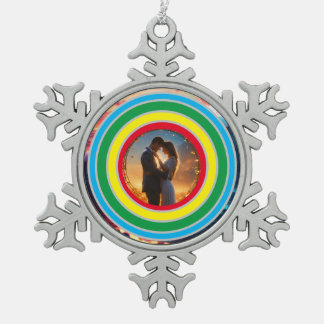 Personalisiert Schneeflocken Zinn-Ornament