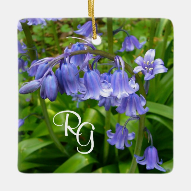 Personalisiert Schöne Bluebell Keramik Tree Deco Keramikornament (Vorderseite)