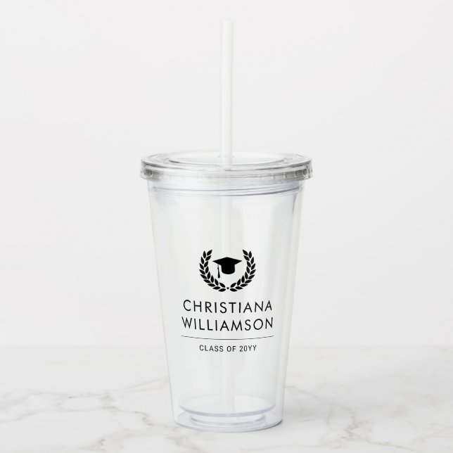 Personalisiert School and Uni-Abschluss Elegante Acryltrinkbecher (Vorderseite)