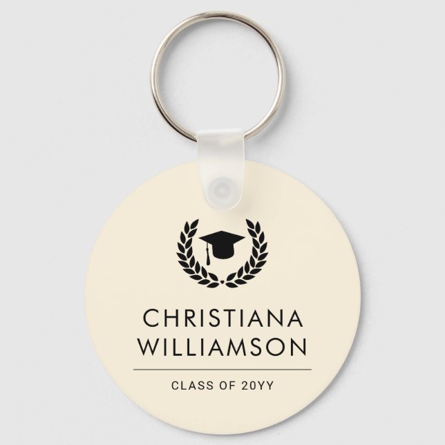 Personalisiert School and Uni-Abschluss Elegante Schlüsselanhänger (Vorderseite)