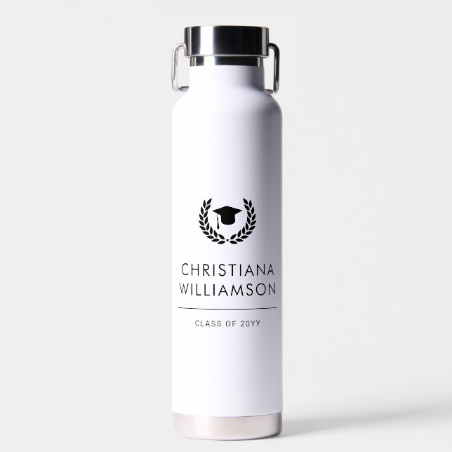 Personalisiert School and Uni-Abschluss Elegante Trinkflasche (Vorne)