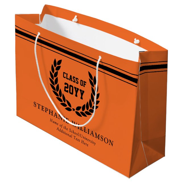 Personalisiert School and University Abschluss Große Geschenktüte (Rückseite Schrägansicht)