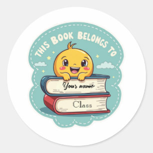 Personalisiert School Book Label-Aufkleber Runder Aufkleber