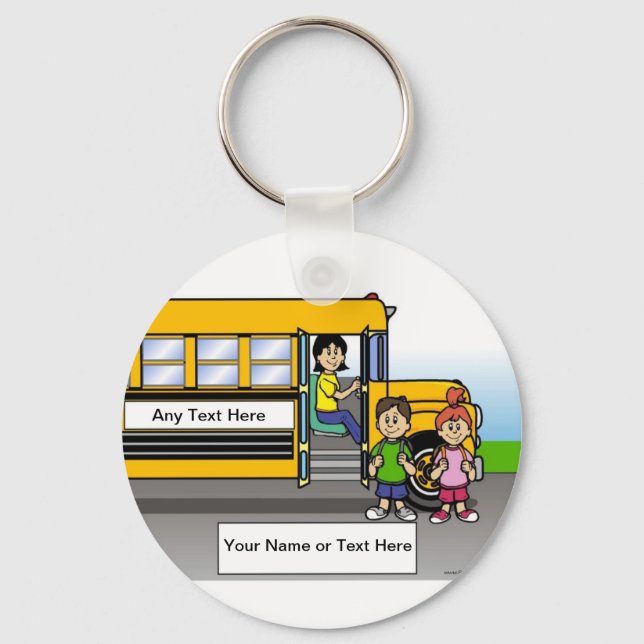 Personalisiert School Bus Driver - Cartoon Schlüsselanhänger (Vorderseite)