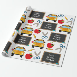 Personalisiert School Chalkboard Geschenkpapier