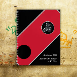 Personalisiert School Ninja Black Red Cover Notebo Notizbuch