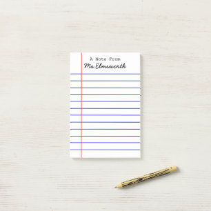 Personalisiert School Paper Design - Lehrergeschen Post-it Klebezettel