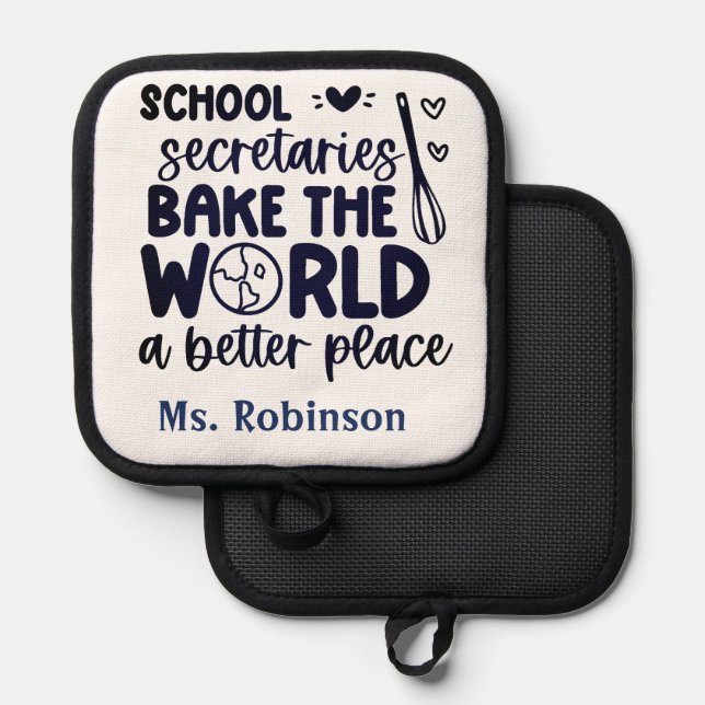 Personalisiert School Secretary Topflappen (Vorderseite/Rückseite)