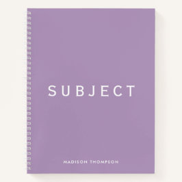 Personalisiert School Subject Boho Lila Notizbuch