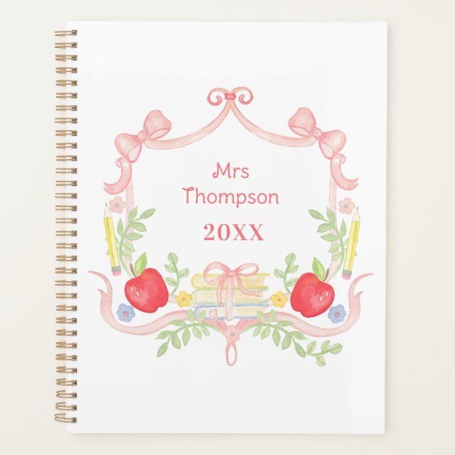 Personalisiert School Wappen | Klassenlehrer Planer (Vorderseite)