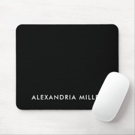 Personalisiert-Schwarz-Minimalistisch-Monogramm Mousepad