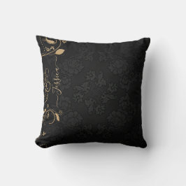 Personalisiert Schwarz mit Goldakzenten Glamour Kissen