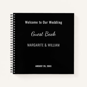 Personalisiert Schwarz mit White Guest Book Notizbuch