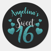 Personalisiert Schwarz und Aquamariner Glitzer Swe