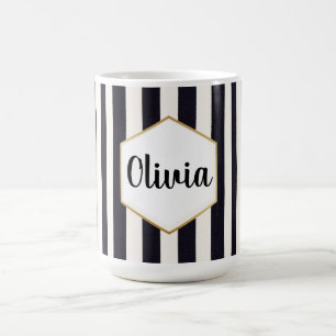 Personalisiert, schwarz und weiß gestrichen kaffeetasse
