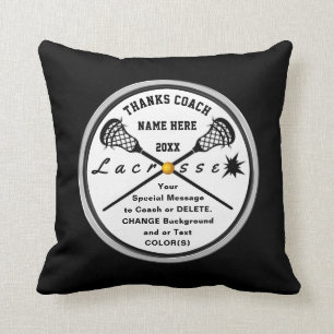 Personalisiert Schwarz und Weiß, Lacrosse Coach Ge Kissen