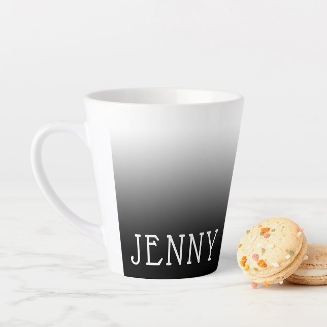 Personalisiert Schwarz und Weiß Ombre Milchtasse (Beispiel)