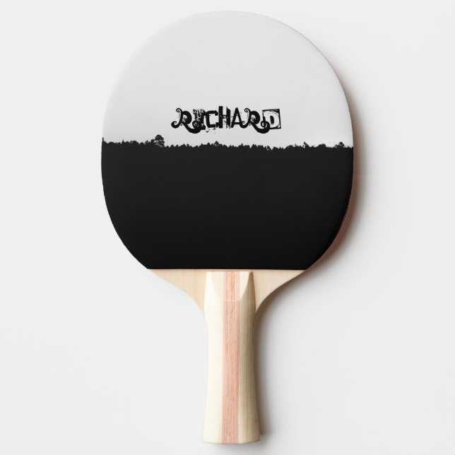 Personalisiert Schwarz verschattet  Tischtennis Schläger (Vorderseite)