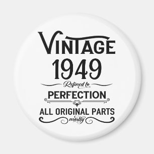 Personalisiert schwarz Vintag 75. Geburtstagsparty Magnet