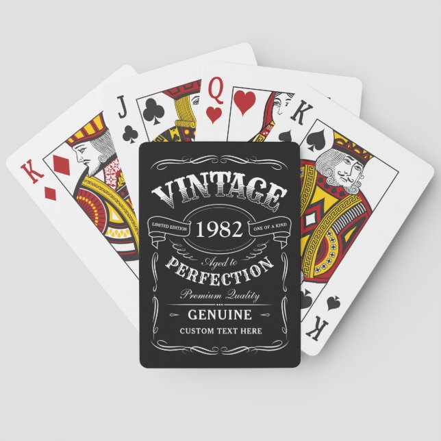 Personalisiert Schwarz Vintag Spielkarten (Rückseite)