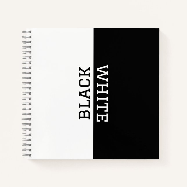 Personalisiert Schwarz-Weiß-Elegant Inspiration Notizbuch (Vorderseite)