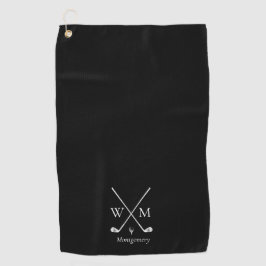 Personalisiert Schwarz/Weiß Golfhandtuch