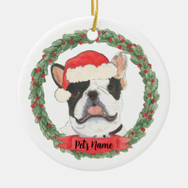 Personalisiert Schwarz & Weiß Pied Weihnachten Keramik Ornament