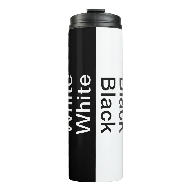 Personalisiert Schwarz-Weiß-Thermaltumbler Thermosbecher (Vorderseite)