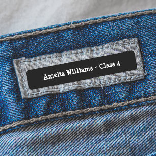 Personalisiert Schwarz/Weiß Zurück zu Schulkleid Etiketten