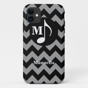 personalisiert schwarz Zickzack ~ Musiknoten Case-Mate iPhone Hülle