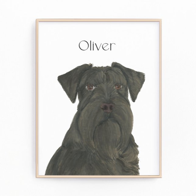 Personalisiert Schwarzer Schnauzer Kunst Fotodruck (Von Creator hochgeladen)
