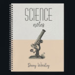 Personalisiert Science Class Notes Notebook Notizbuch<br><div class="desc">Ein Science Spiralheft für Ihre Klassennotizen mit einem Mikroskop. Zurück zur Schule.</div>