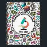 Personalisiert Science Notebook Cover - Lila Notizbuch<br><div class="desc">Entfesseln Sie den Wissenschaftler mit unserem faszinierenden personalisierten Notizbuch Cover. Tauchen Sie ein in eine Welt der Entdeckungen, in der lebendige lila, orangefarbene und weiße Farbtöne nahtlos mit skurrilen Illustrationen harmonieren. Lass deiner Fantasie, sobald du auf eine spannende Reise durch die Naturwissenschaften kommst. Dieses Notizbuch ist mehr als nur ein...</div>