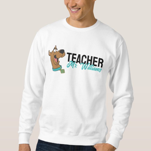 Personalisiert | Scooby-Doo Happy Face Teacher Sweatshirt (Vorderseite)