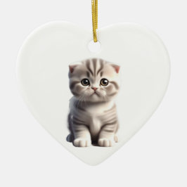 Personalisiert Scottish Fold Kitten Keramik Ornament