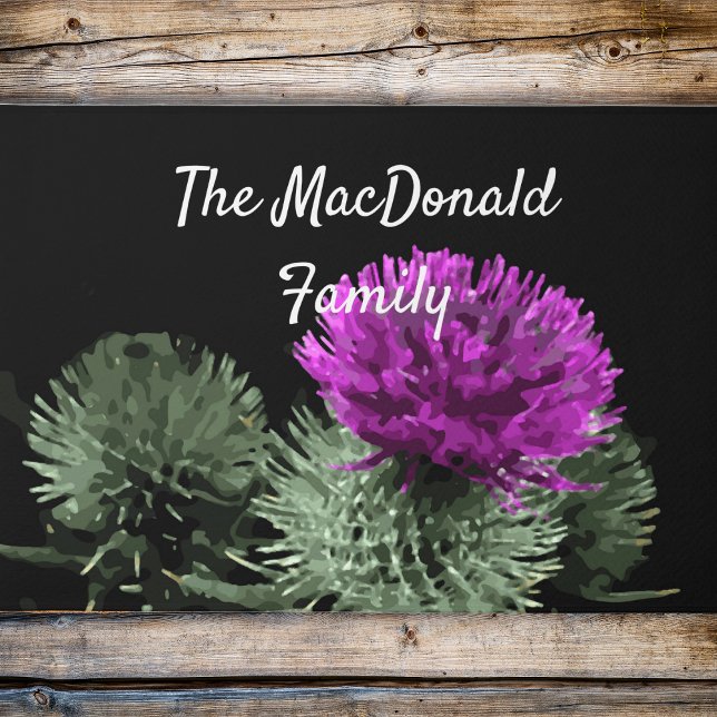 Personalisiert Scottish Thistle Family Fußmatte (Create an entrance that is the envy of your neighbours with a beautifully custom made door mat.)
