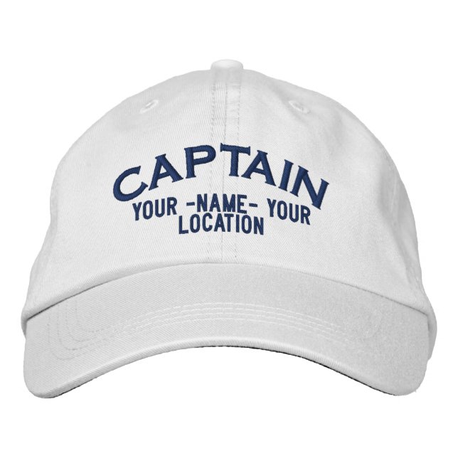 Personalisiert Sea Captain Hat Bestickte Kappe (Vorderseite)