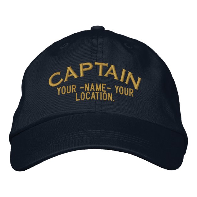 Personalisiert Sea Captain Hat Bestickte Kappe (Vorderseite)