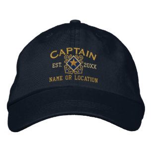 Personalisiert Sea Captain Nautical Star Stickerei Bestickte Kappe