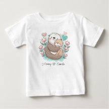 Personalisiert Sea Otter Liebe Baby T - Shirt