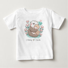 Personalisiert Sea Otter Liebe Baby T - Shirt