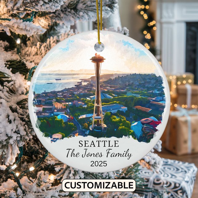 Personalisiert Seattle Ornament, Washington Staat Keramik Ornament (Von Creator hochgeladen)